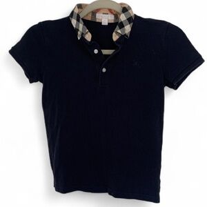 Burberry Kids Dark Blue Short Sleeve Polo Shirt